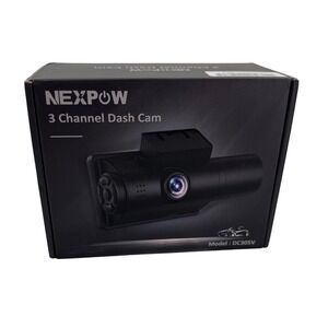 NEXPOW 3 Channel Dash Cam 2.5K Front 1080P Interior Rear DC305V Black NIB